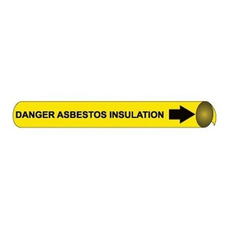 Nmc Pipemarker Strap-On, Danger Asbestos Ins, G4033 G4033